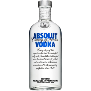 Absolut Vodka
 Taille-70 CL